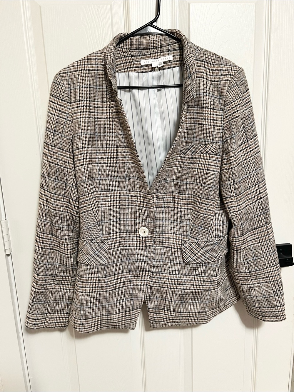 Veronica Beard Orchid Houndstooth-Plaid Dickey Jacket Blazer 10 - Picture 9 of 11